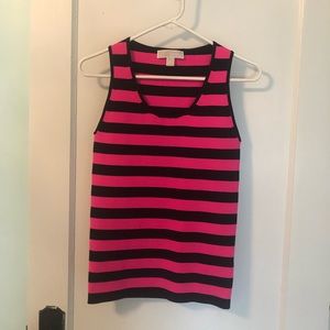 Michael Kors neon pink and black knit tank